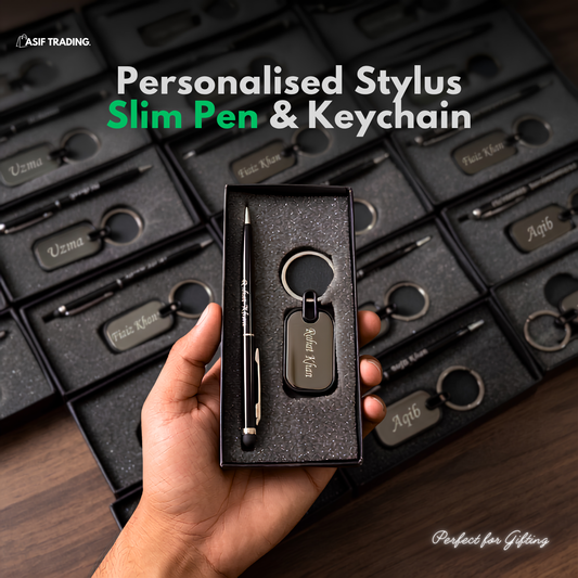 Personalized Name Slim Pen & Keychain Set