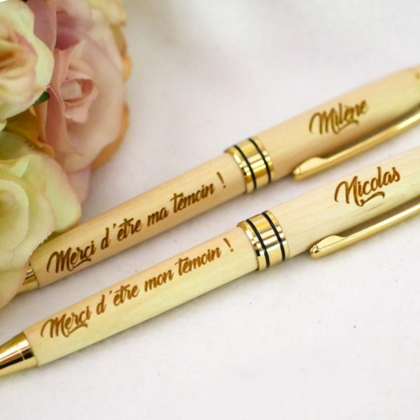 Customized Name Luxury Wooden Ballpoint Pen Gift Set with Wooden Box