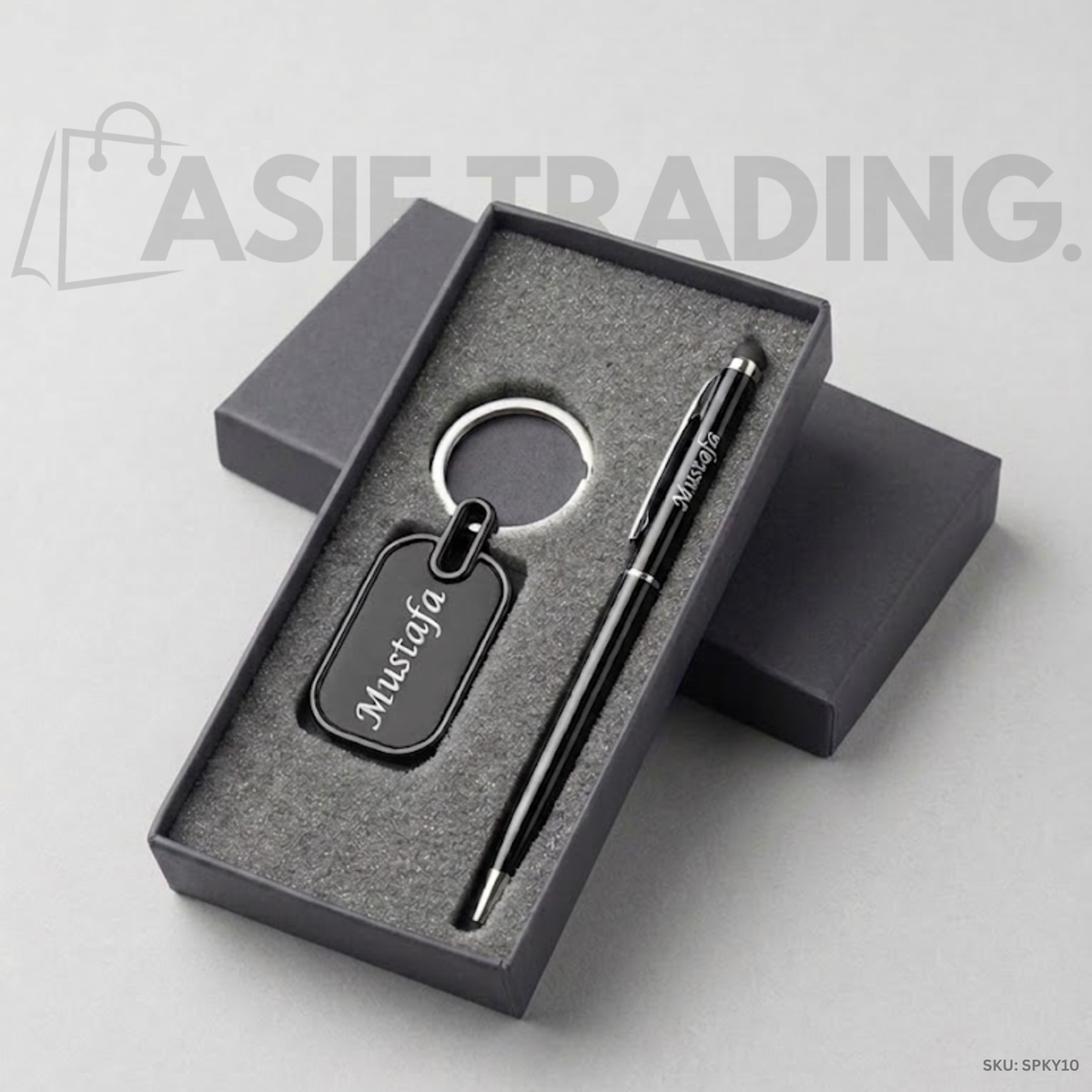 Personalized Name Slim Pen & Keychain Set
