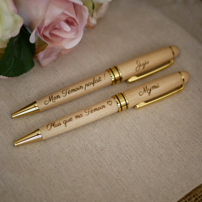 Customized Name Luxury Wooden Ballpoint Pen Gift Set with Wooden Box