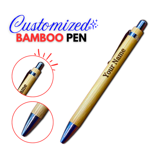 Customized Name / Logo Engraved Bamboo Wooden Pen