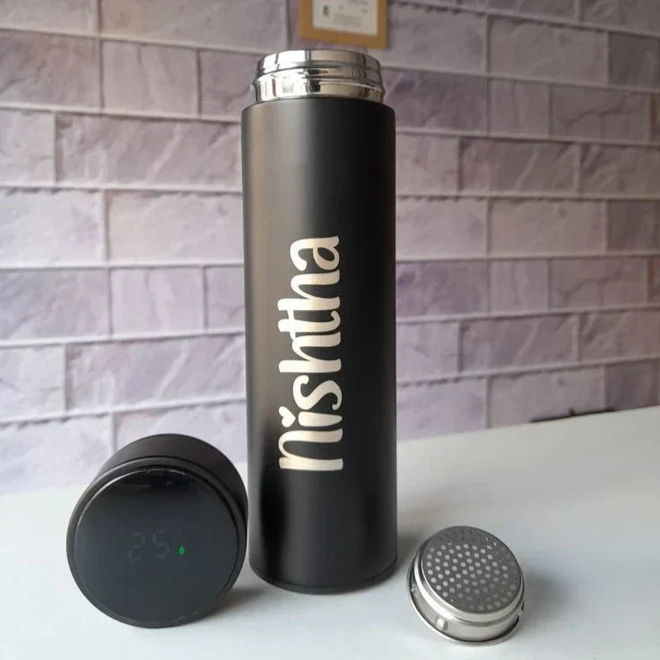 Smart Thermo Bottle with Temperature Display – Stainless Steel