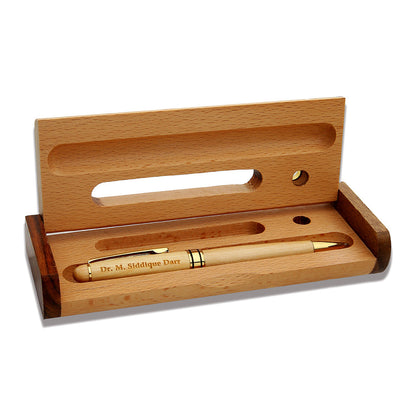 Executive Wooden Pen With Engraved Name (Wooden Set)