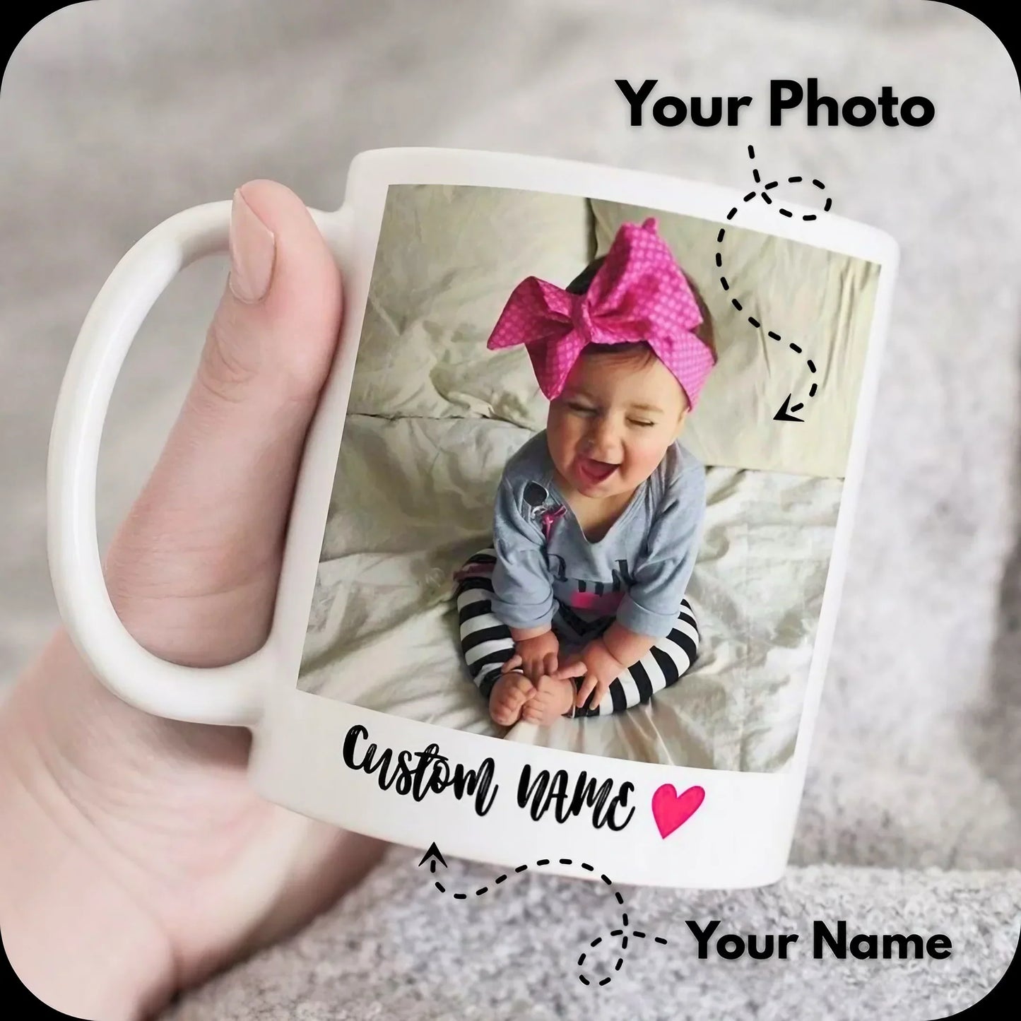 Customized White Mug Photo Print| Your Design Printed in High Quality