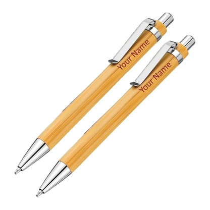 Customized Name / Logo Engraved Bamboo Wooden Pen