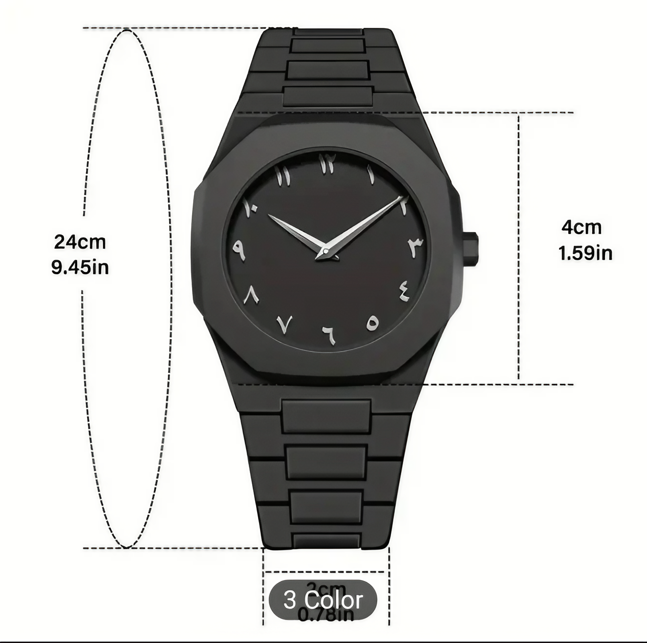 Black Aura™ Arabic Numeral Luxury Watch ⌚